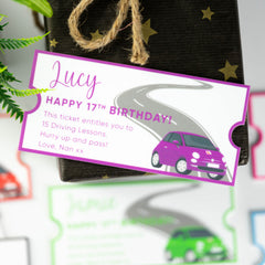 Personalised Printed Driving Lesson Ticket