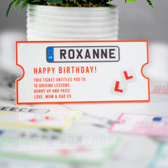 Personalised Printed Number Plate Ticket