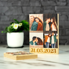 Personalised Couples Wooden Photo Block