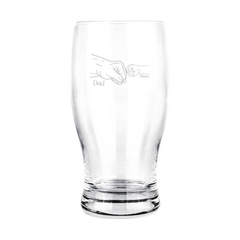Personalised Engraved Fist Bump Pint Glass