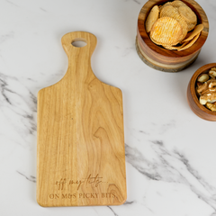 Engraved Picky Bits Marks and Spencers Personalised Paddle Chopping Board