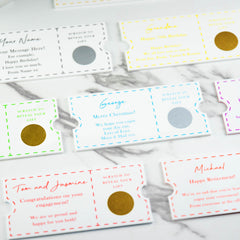 Personalised Printed Scratch to Reveal Gift Ticket