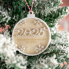 Personalised Engraved 3D 2025 Bauble