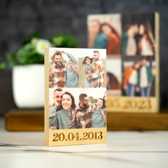 Personalised Couples Wooden Photo Block