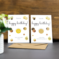 Personalised Printed Birthday Scratch Card , Reveal your gift idea