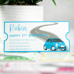 Personalised Printed Driving Lesson Ticket