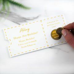 Personalised Printed Scratch to Reveal Gift Ticket