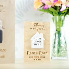 Personalised New Home Wooden Photo Block