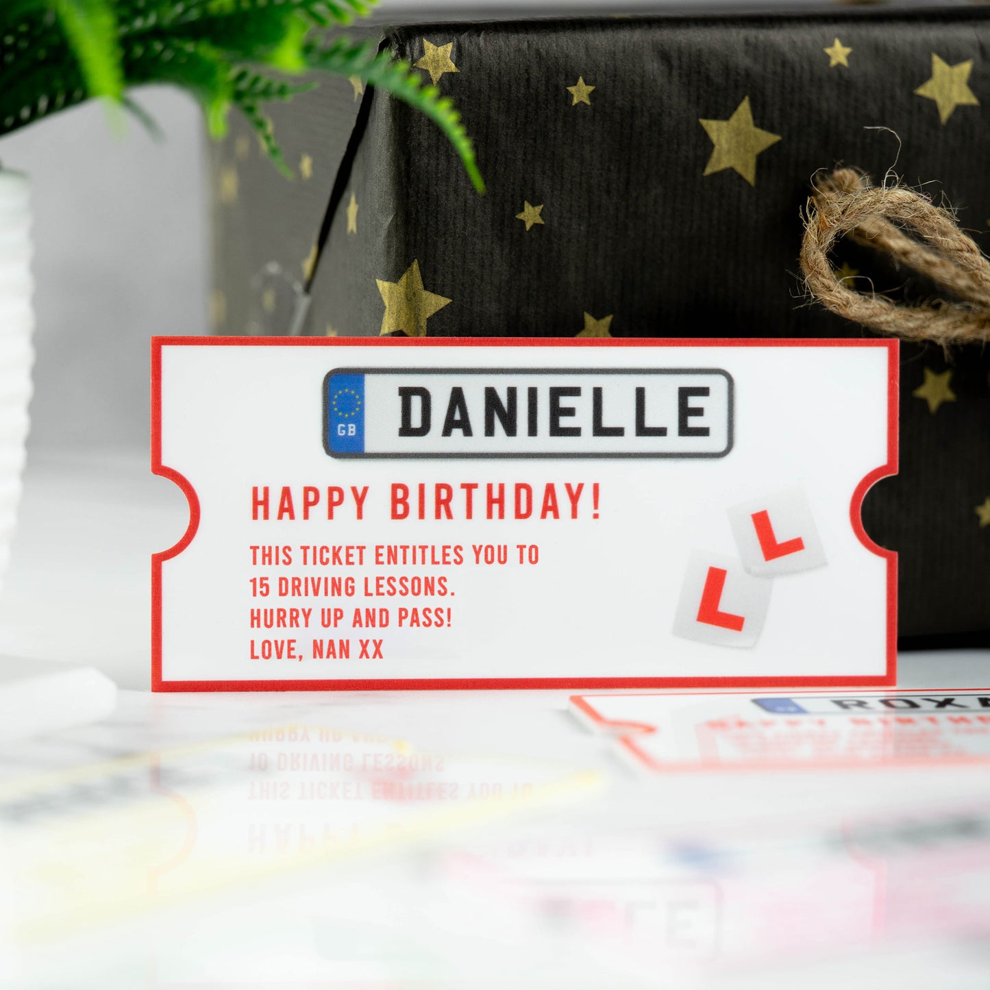 Personalised Printed Number Plate Ticket