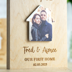 Personalised New Home Wooden Photo Block