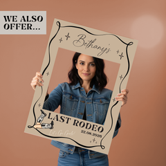 Personalised printed Hen Do Welcome Sign Last Rodeo Beige
