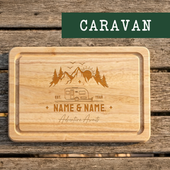 Personalised Engraved Camping Chopping Board Campervan, Camper, Motorhome, Caravan, Tent, Van Life