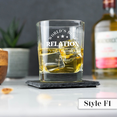 Personalised Engraved Father's Day Square Whiskey Glass