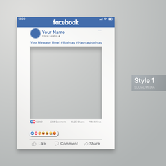 Customisable Social Media Selfie Frame; Facebook, Instagram, TikTok, LinkedIn, Twitter X,