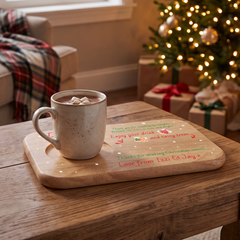 Personalised Christmas Eve Board Treat Tray, Milk and Cookies for Santa & Rudolph Treat