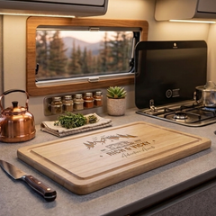 Personalised Engraved Camping Chopping Board Campervan, Camper, Motorhome, Caravan, Tent, Van Life