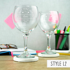 Personalised Engraved Teacher Glass - Pint, Gin, Champagne, Hiball and Glass Mug