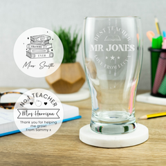 Personalised Engraved Teacher Glass - Pint, Gin, Champagne, Hiball and Glass Mug