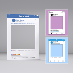 Customisable Social Media Selfie Frame; Facebook, Instagram, TikTok, LinkedIn, Twitter X,