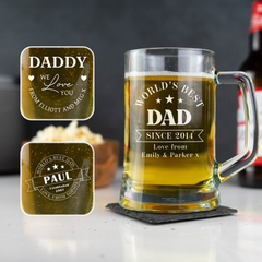 Personalised Engraved Father's Day Beer Tankard