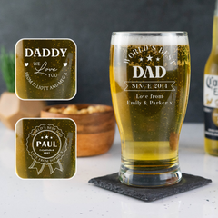 Personalised Engraved Father's Day Pint Glass