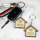 Personalised New Home Wooden Keyring