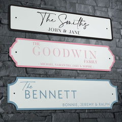 Personalised Printed Surname Metal Street Sign