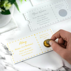 Personalised Printed Scratch to Reveal Gift Ticket