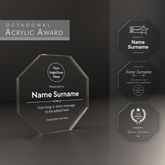 Personalised Engraved Octagon Acrylic Block