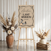 Personalised printed Hen Do Welcome Sign Last Rodeo Beige