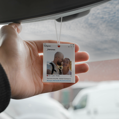 Personalised Instagram Photo Car Ornament Hanging Car Polaroid
