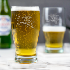 Personalised Engraved Fist Bump Pint Glass