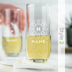 Personalised Engraved Stemless Champagne Flute