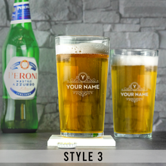 Personalised Engraved Conical Pint Glass
