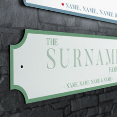 Personalised Printed Surname Metal Street Sign