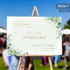 Personalised Printed Wedding Welcome Sign