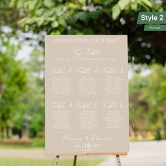Personalised Printed Wedding Seating Plan