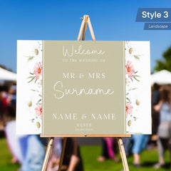Personalised Printed Wedding Welcome Sign