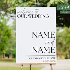 Personalised Printed Wedding Welcome Sign
