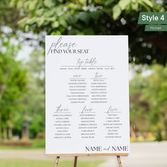 Personalised Printed Wedding Seating Plan