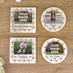 Personalised Own Image and Text Pet Marble Coaster