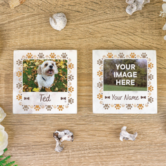 Personalised Own Image and Text Pet Marble Coaster