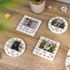 Personalised Own Image and Text Pet Marble Coaster