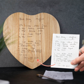Engraved Custom Writing Heart Board