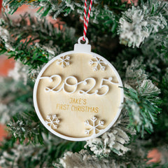 Personalised Engraved 3D 2025 Bauble