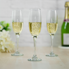 Personalised Engraved Wedding Champagne Flute Set