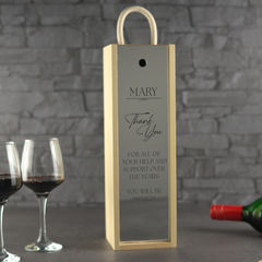 Personalised Printed Thank You Wine Box