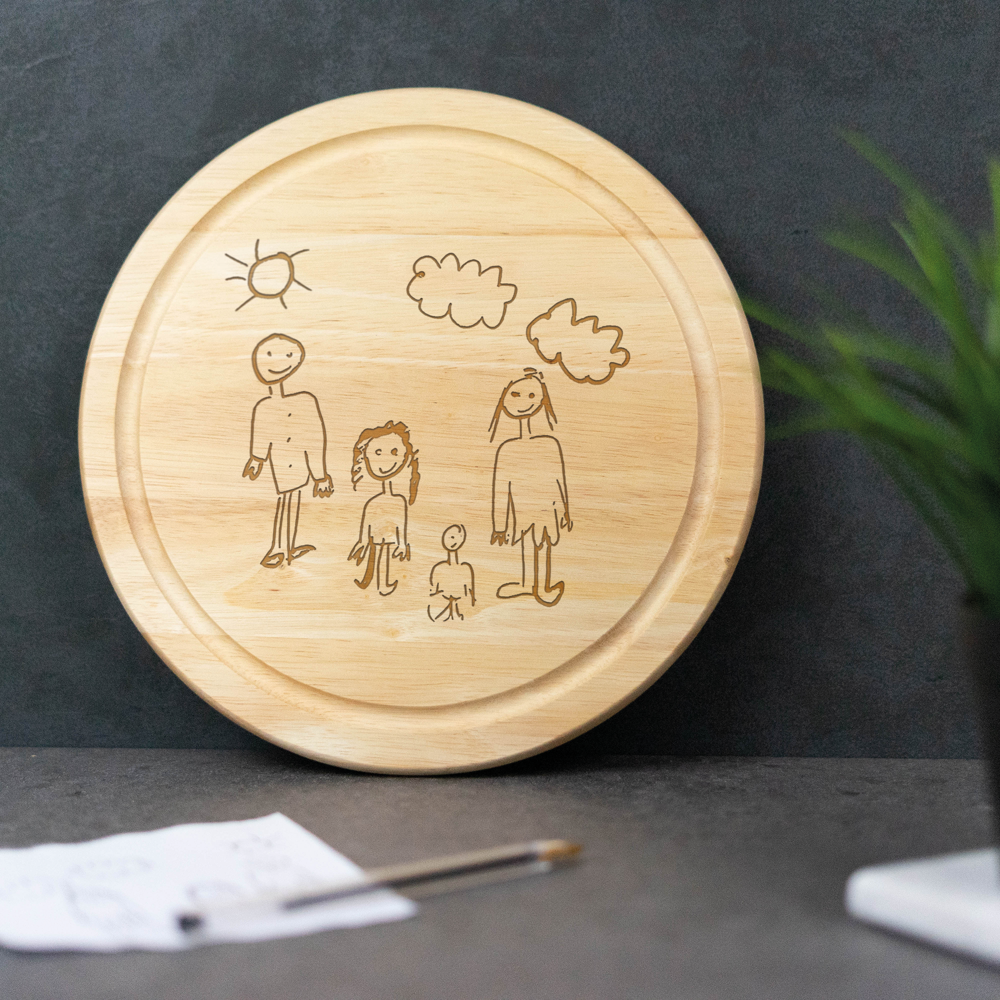 Engraved Custom Handwriting Circle Board