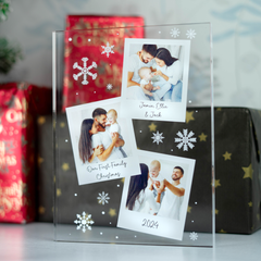 Personalised Printed Polaroid Sllye Glass Effect Photo keepsake Block