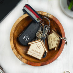 Personalised New Home Wooden Keyring